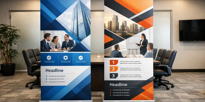 Double Sided Pull Up Banners 13 oz Matte Vinyl